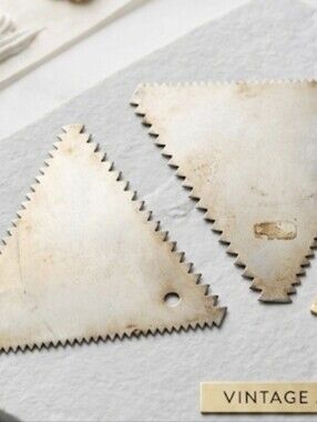 Vintage Ateco metal triangular decorating combs Set of 2 *Read description
